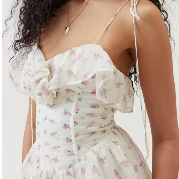 NWT FOR LOVE AND LEMONS AMELIA SLEEVELESS FLORAL PRINT MINI DRESS SIZE S - Picture 2 of 8